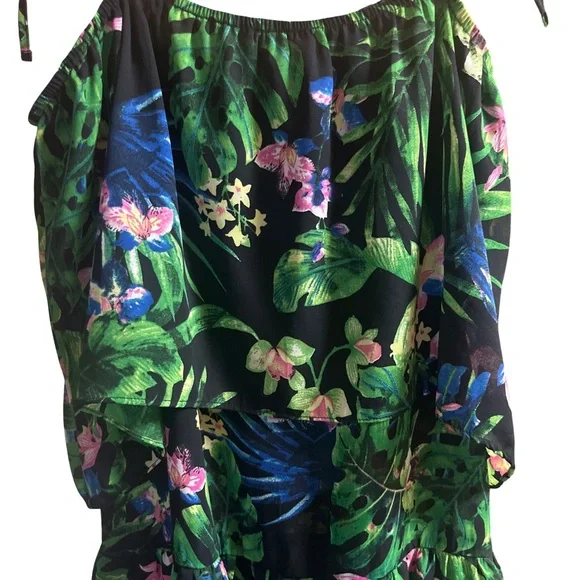 Walter Baker Tasha Tropical Maxi Dress Green And Black Size Medium - Picture 7 of 9